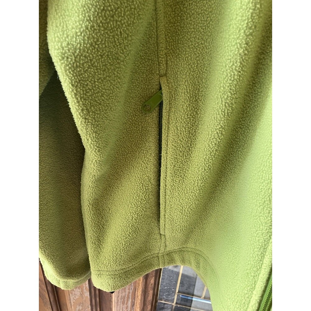 Columbia Full Zip Fleece Jacket Women's Sz M Lime Green‎ Full Zip Logo Gorpcore - Picture 3 of 13